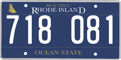 RI license plate 718081