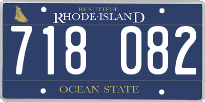 RI license plate 718082