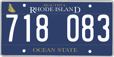 RI license plate 718083