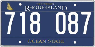 RI license plate 718087