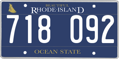 RI license plate 718092