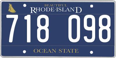 RI license plate 718098