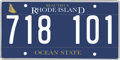 RI license plate 718101
