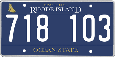 RI license plate 718103