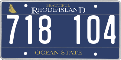 RI license plate 718104