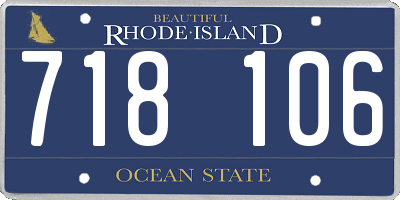 RI license plate 718106