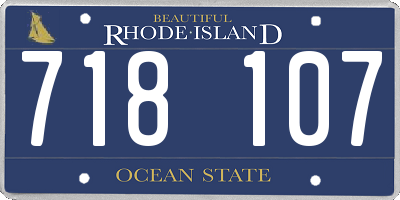 RI license plate 718107