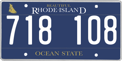 RI license plate 718108