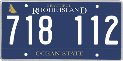 RI license plate 718112