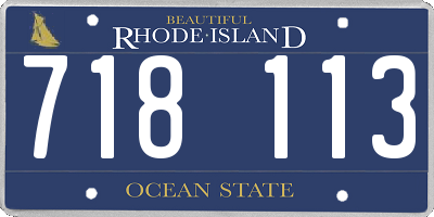 RI license plate 718113