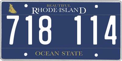 RI license plate 718114