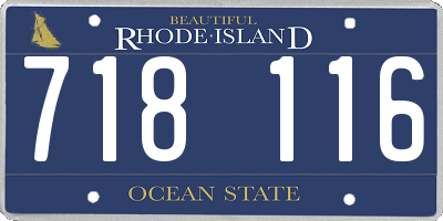 RI license plate 718116