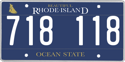 RI license plate 718118