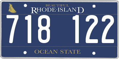 RI license plate 718122