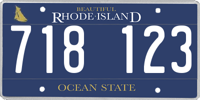 RI license plate 718123
