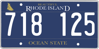 RI license plate 718125