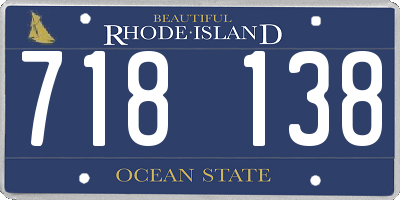 RI license plate 718138