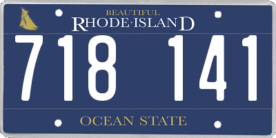 RI license plate 718141