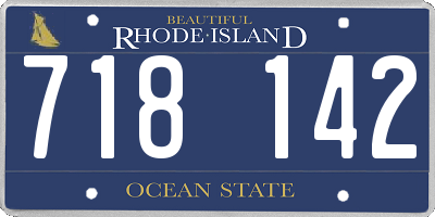RI license plate 718142