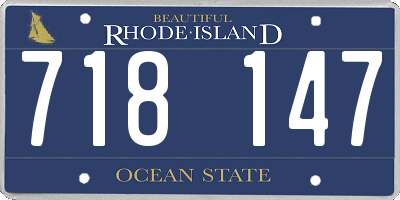 RI license plate 718147