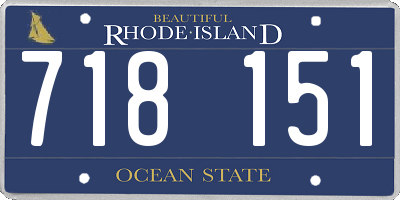 RI license plate 718151