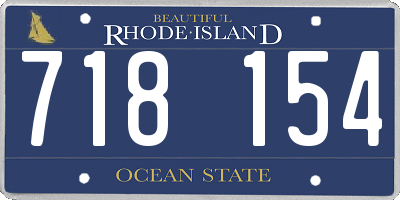 RI license plate 718154