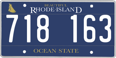 RI license plate 718163