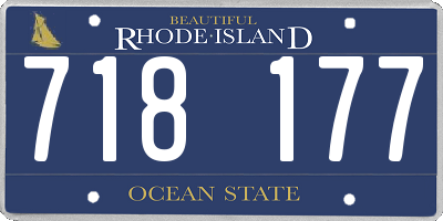 RI license plate 718177