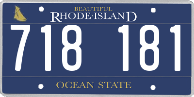 RI license plate 718181