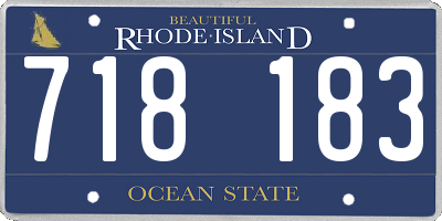 RI license plate 718183