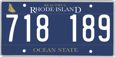 RI license plate 718189