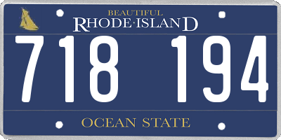 RI license plate 718194