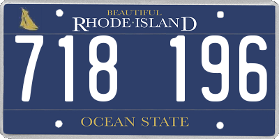 RI license plate 718196