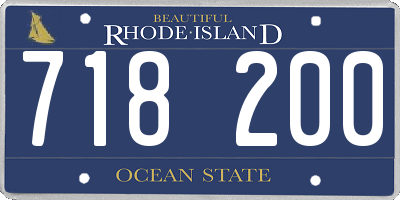 RI license plate 718200