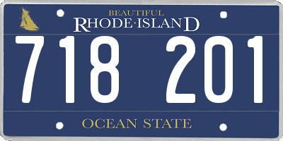 RI license plate 718201