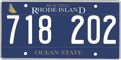RI license plate 718202