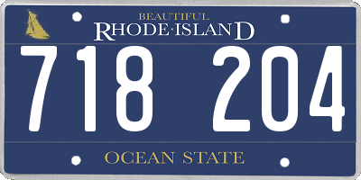 RI license plate 718204