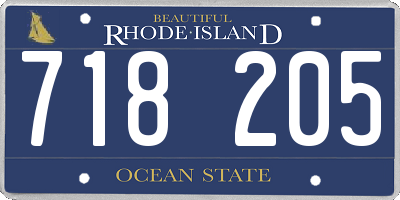RI license plate 718205