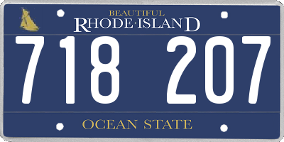 RI license plate 718207