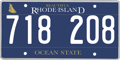 RI license plate 718208