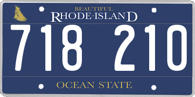 RI license plate 718210