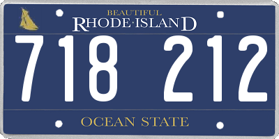 RI license plate 718212