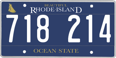 RI license plate 718214
