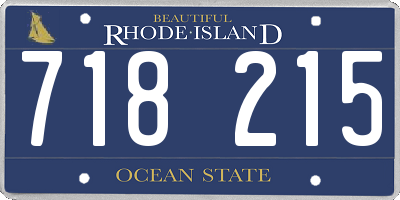 RI license plate 718215