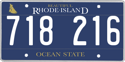 RI license plate 718216