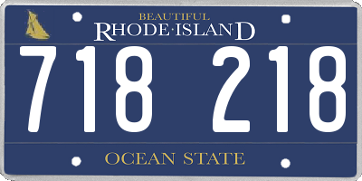 RI license plate 718218