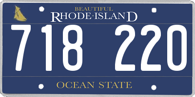 RI license plate 718220