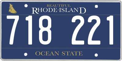 RI license plate 718221