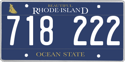 RI license plate 718222
