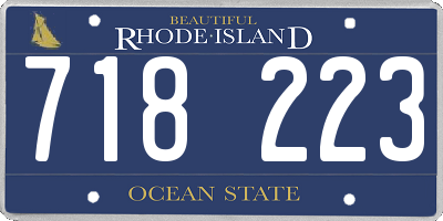 RI license plate 718223